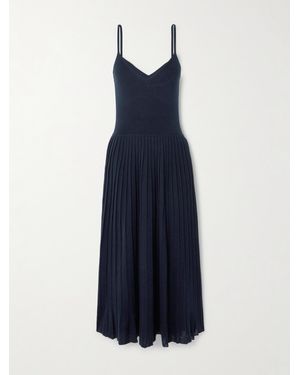 arch4 Ribbed Silk And Organic Cashmere-Blend Midi Dress - Blue