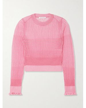 Cecilie Bahnsen Pullover Aus Rippstrick Mit Rüschen - Pink