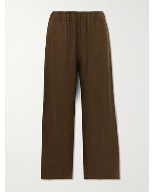TOTEME Embroidered Tencel Lenzing Modal Trousers - Green
