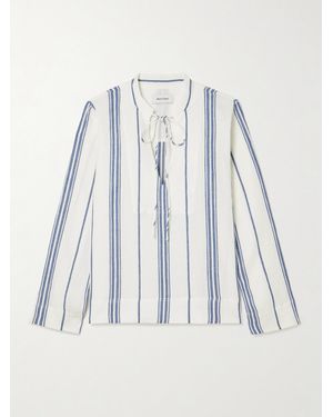 Matteau Fisherman Striped Cotton-Blend Gauze Shirt - White