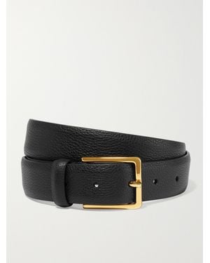 Anderson's Textured-Leather Belt - Black
