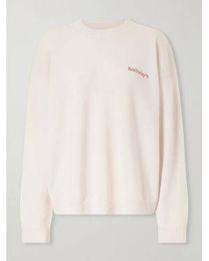 FRAME Sotheby's Logo-Embroidered Cashmere Jumper - Natural