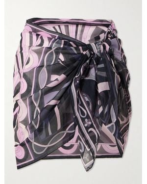 PUCCI Printed Cotton-Voile Pareo - Grey