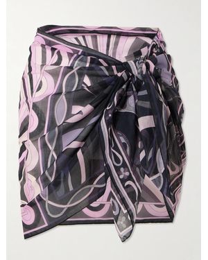 PUCCI Printed Cotton-Voile Pareo - Gray