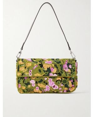 STAUD Timmy Bead And Sequin-Embellished Shoulder Bag - Metallic