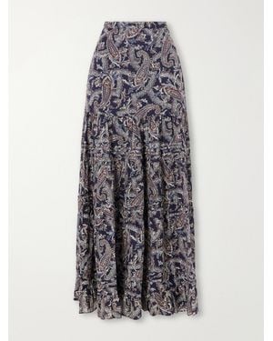 Veronica Beard Heatheralyn Gathered Paisley-Print Cotton Maxi Skirt - Multicolor