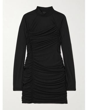 Helmut Lang Mehrlagiges Minikleid Aus Crêpe Mit Raffungen - Schwarz