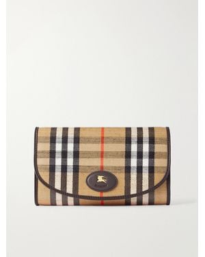 Burberry Highlands Checked Clutch - Natural