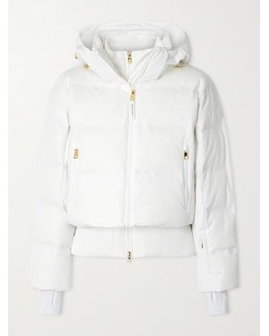 Bogner Suri Convertible Hooded Fleece-Trimmed Padded Quilted Down Ski Jacket - White