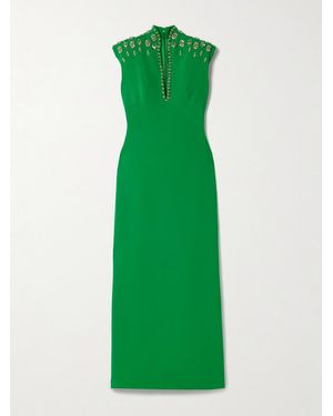 Sabina Bilenko Heather Crystal-Embellished Crepe Gown - Green