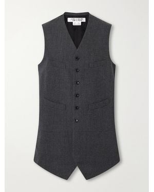 Comme des Garçons Wool-Gabardine And Taffeta Vest - Blue