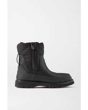 Moncler Rain Don'T Care Paneled Leather And Shell Ankle Boots - Black