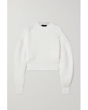 A.W.A.K.E. MODE Pullover Aus Einer Gerippten Wollmischung Mit Cut-Outs - Weiß