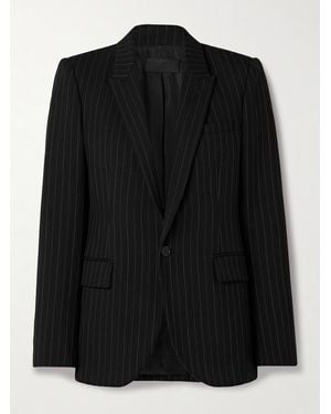 Nili Lotan Anabel Pinstriped Wool-Blend Twill Blazer - Black