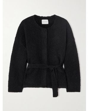 Deiji Studios Pod Cardigan Aus Bouclé Mit Recycelten Fasern Und Bindegürtel - Schwarz