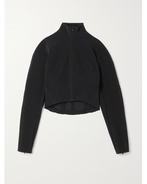 Alaïa Stretch-Tulle Turtleneck Jacket - Black