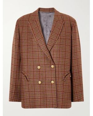 Blazé Milano Nightbreak Checked Wool Blazer - Brown