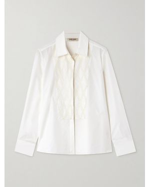 Emporio Sirenuse Cassandra Hemd Aus Popeline Aus Einer Baumwollmischung Mit Zierperlen Und Stickereien - Weiß