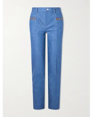 Gucci Kate Horsebit-Embellished Straight-Leg Jeans - Blue