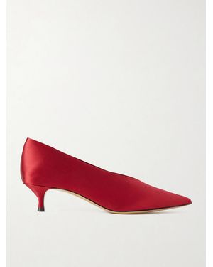 Le Monde Beryl Babouche 40 Satin Pumps - Red
