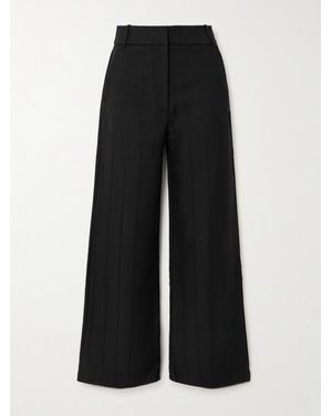 D'Estree Beatrice Hose Mit Weitem Bein Aus Gestreifter Wolle - Schwarz