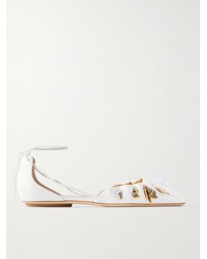 Chloé Sea Treasures Flache Schuhe Aus Leder Mit Raffungen Und Verzierungen - Natur