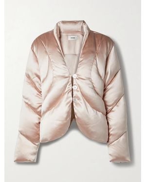 Interior The Mira Quilted Silk-Satin Down Jacket - Natural
