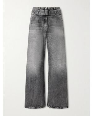 Acne Studios Page Belted Wide-Leg Jeans - Grey