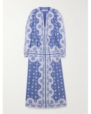 Alix Of Bohemia Robe Midi En Voile De Coton Imprimé Winifred - Bleu