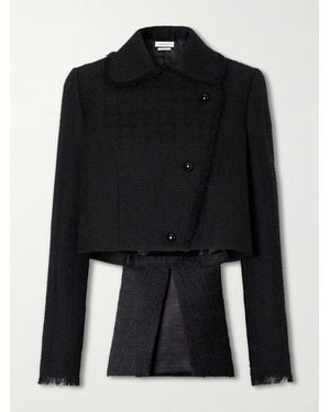 McQueen Wool And Mohair-Blend Tweed Blazer - Black