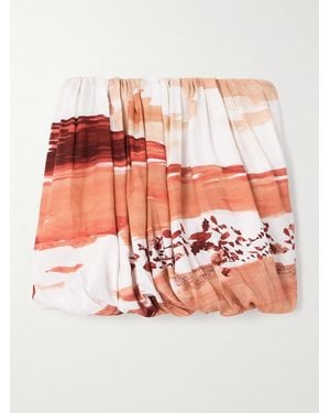 JW Anderson Pleated Printed Twill Mini Skirt - Multicolour