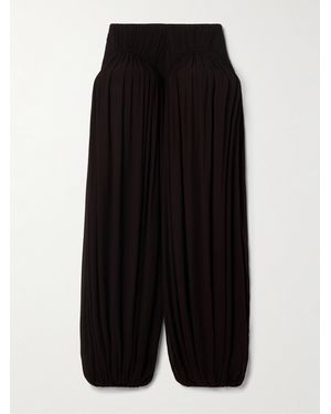 Alaïa Pleated Crepe Tapered Trousers - Black