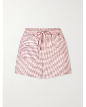 Valentino Garavani Checked Cotton-Poplin Shorts - Pink