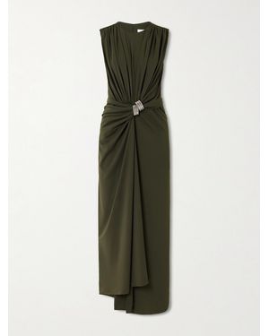 Brandon Maxwell The Serena Draped Embellished Jersey Gown - Green