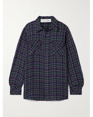 God's True Cashmere Checked Cashmere Shirt - Blue