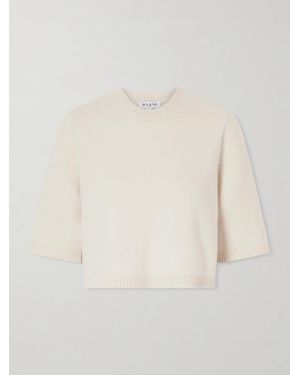 Alaïa Cropped Cashmere-Blend Jumper - Natural