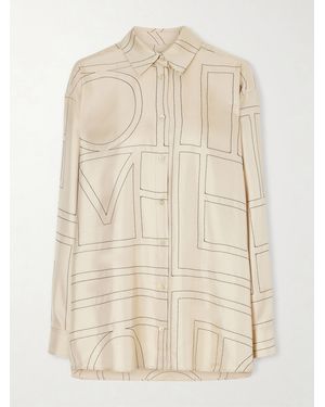 TOTEME Embroidered Silk-Satin Shirt - Natural