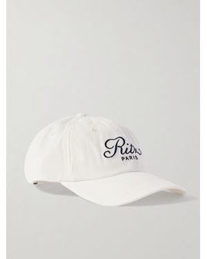 FRAME Ritz Paris Embroidered Cotton-Twill Baseball Cap - White