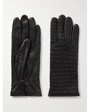 Agnelle Gants En Cuir Tressé Stanilas - Noir