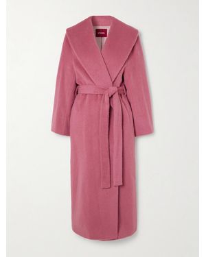 STAUD Dakota Belted Wool And Alpaca-Blend Coat - Pink