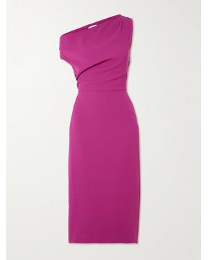 16Arlington Kira One-Shoulder Draped Crepe Midi Dress - Pink