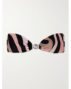 Emilio Pucci Bedrucktes Bandeau-Bikini-Oberteil - Braun