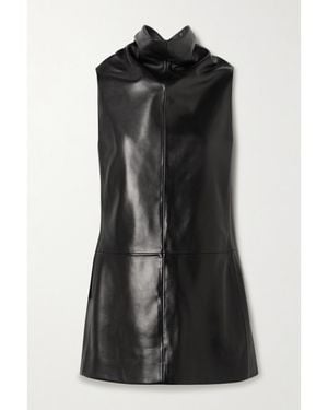 KHAITE Daria Minikleid Aus Leder Mit Stehkragen - Schwarz