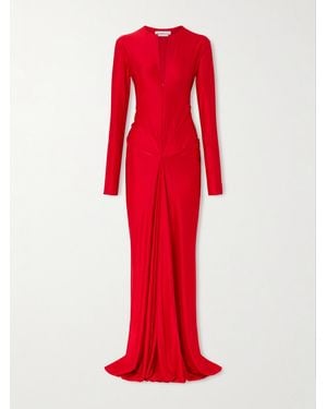 Victoria Beckham Gathered Satin Gown
