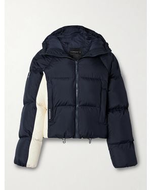 CORDOVA Furano Hooded Two-Tone Quilted Down Ski Jacket - Blue