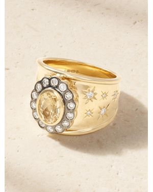 Marlo Laz Lexi Cigar Band 14-Karat, Citrine And Diamond Ring - Natural
