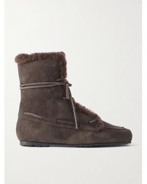 Aeyde Paul Shearling Ankle Boots - Brown