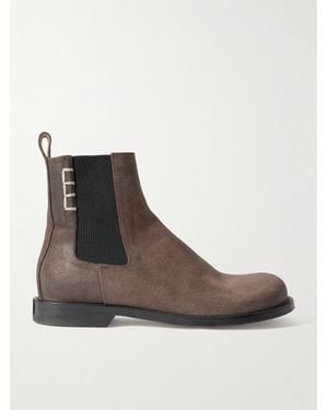 JW Anderson Loafer Chelsea Boots Aus Gebürstetem Leder Mit Details Im Überwendlichstich - Braun