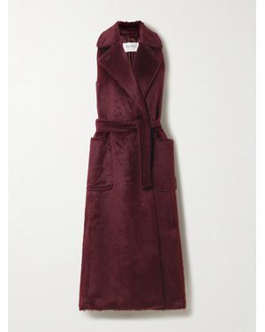 Max Mara Belted Alpaca And Wool-Blend Coat - Purple