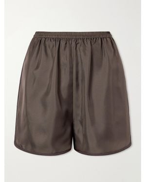 Rohe Silk-Satin Shorts - Gray